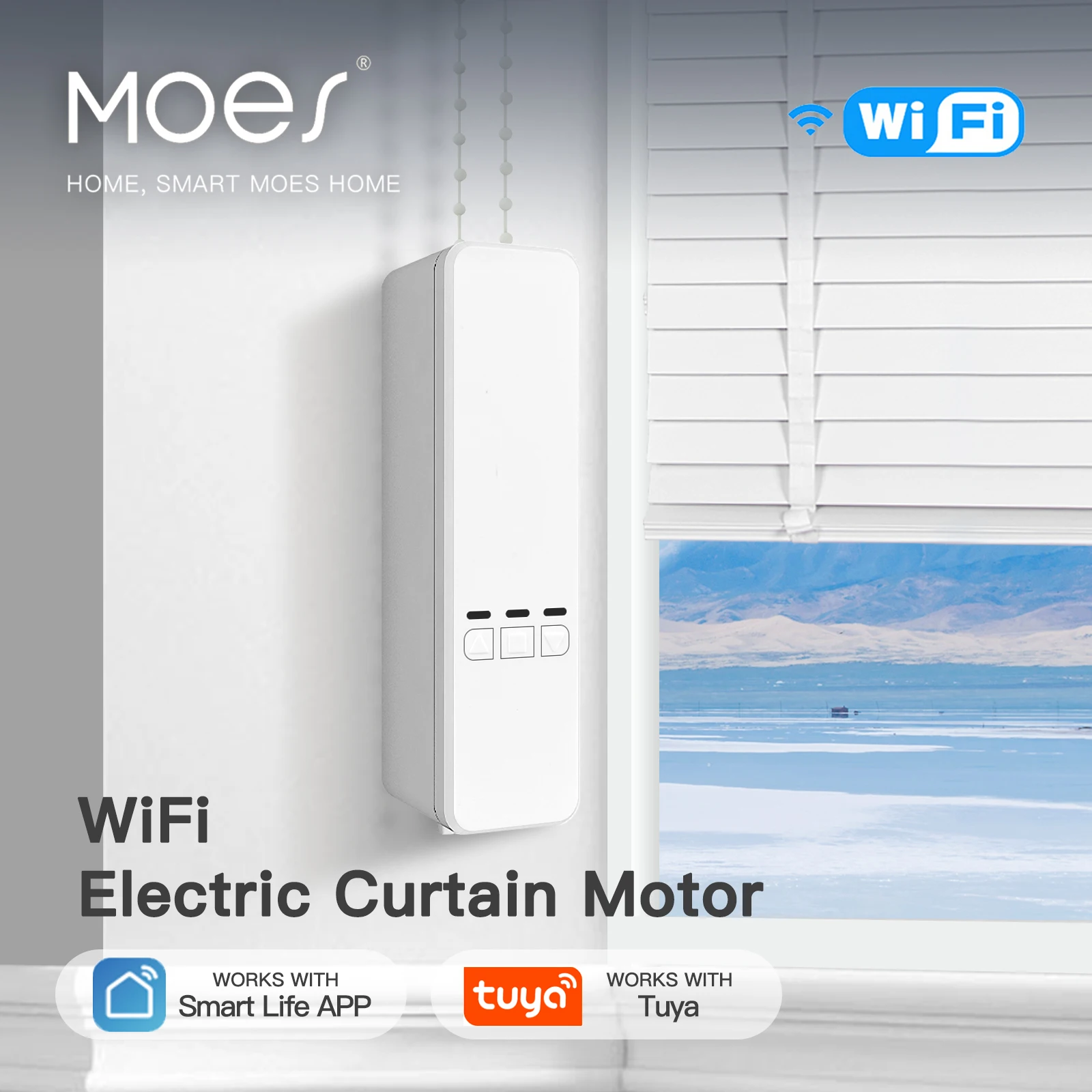 MOES Tuya WiFi Smart Motor Electric Chain Roller Blinds Shade Shutter Drive RF R