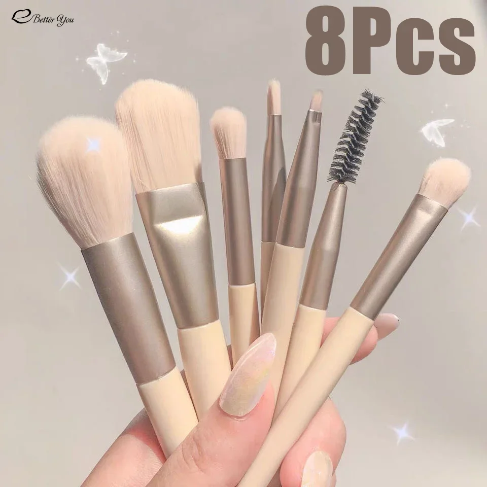 8Pcs Professional Makeup Brushes Set Cosmetic Powder Eye Shadow Foundation Blush
