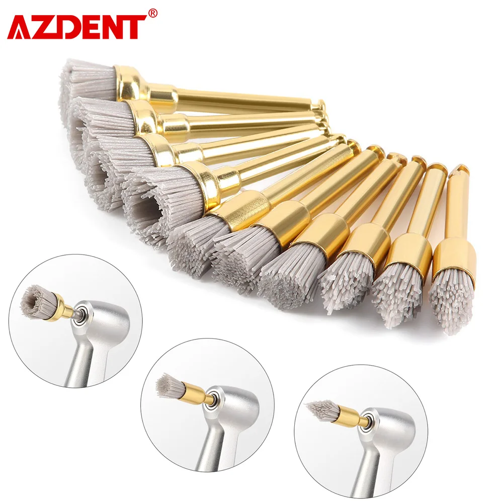AZDENT 10pcs/box Dental Polishing Brush Silicon Carbide Brush Aluminium Oxide Po