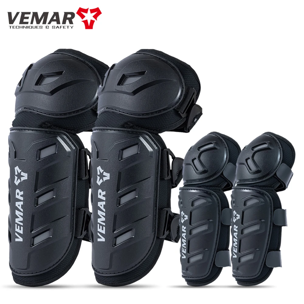VEMAR New 4Pcs/Set Motorcycle Kneepad Moto Elbow Knee Pads Breathable Motocross 
