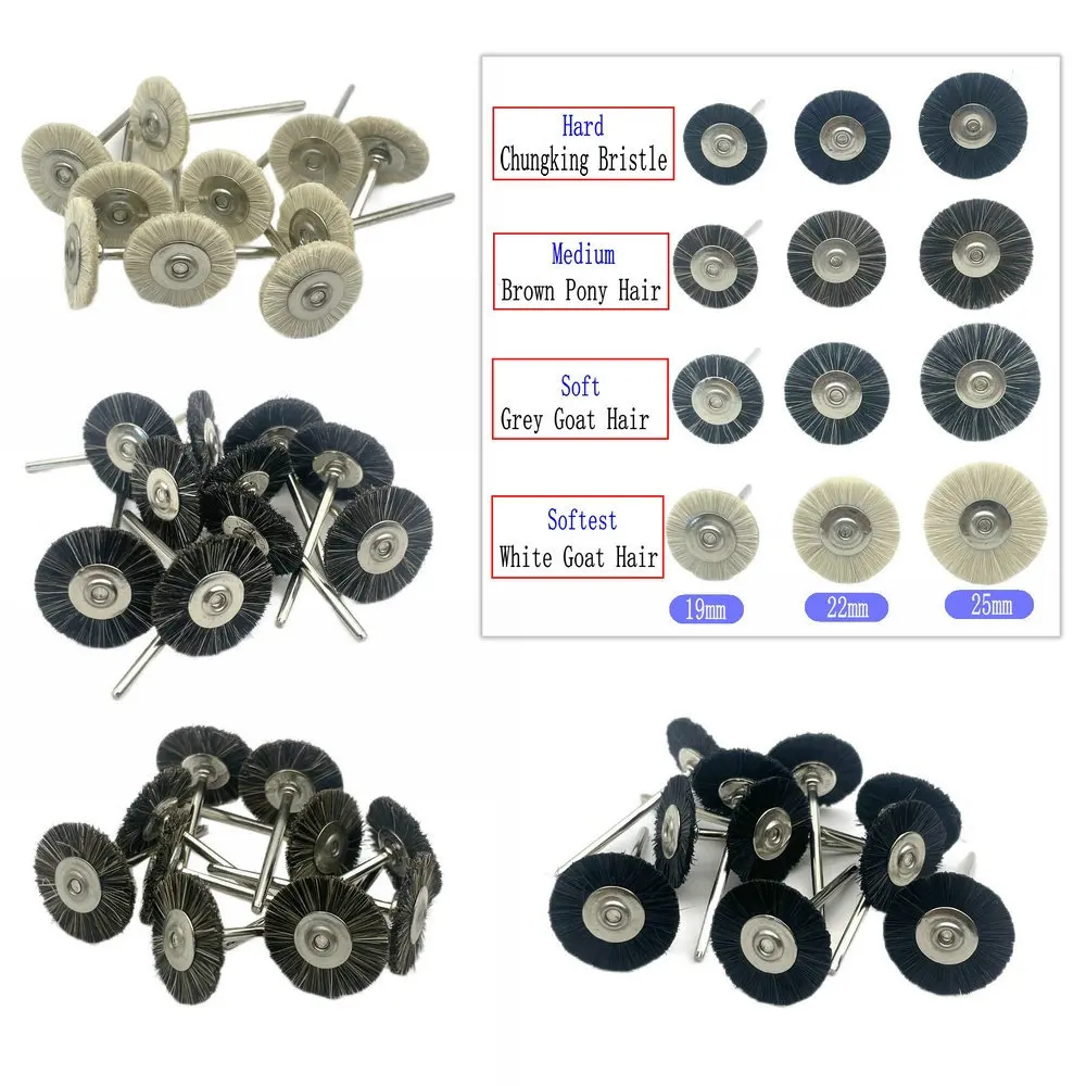 10Pcs/Bag 2.35mm Polishing Brush Wheel Dental Lab Materials Soft White Goat Hair