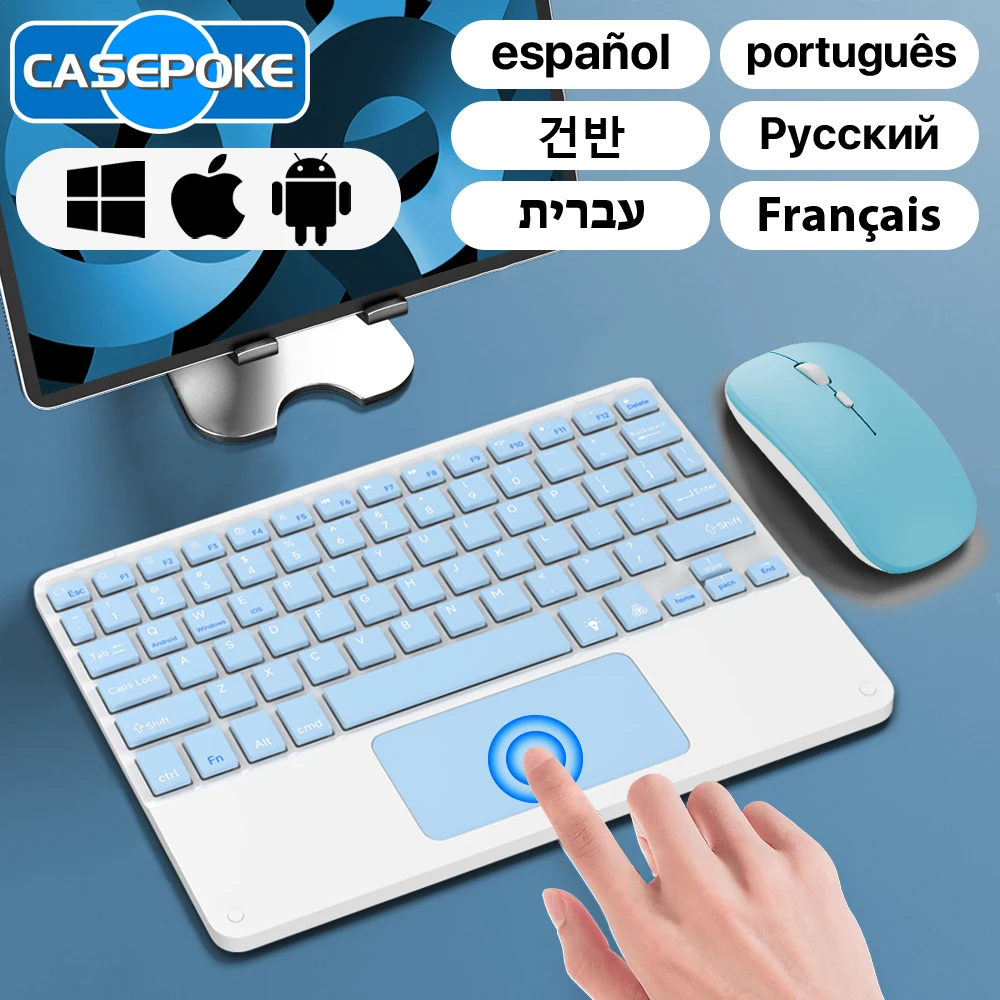 Wireless Keyboard with Touchpad for Android iOS Windows Bluetooth Keyboard and M