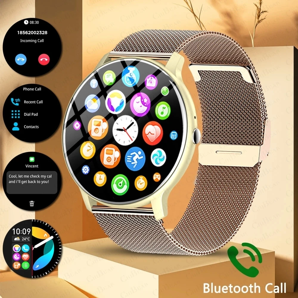 2024 New Bluetooth Call Bracelet Sports Fitness Voice Assistant Women Smartwatch
