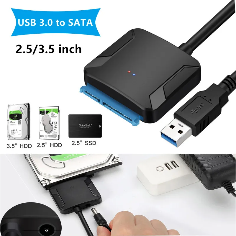 USB 3.0 To Sata Cable SATA III Hard Drive Adapter Converter for 3.5/2.5 Inch Ext