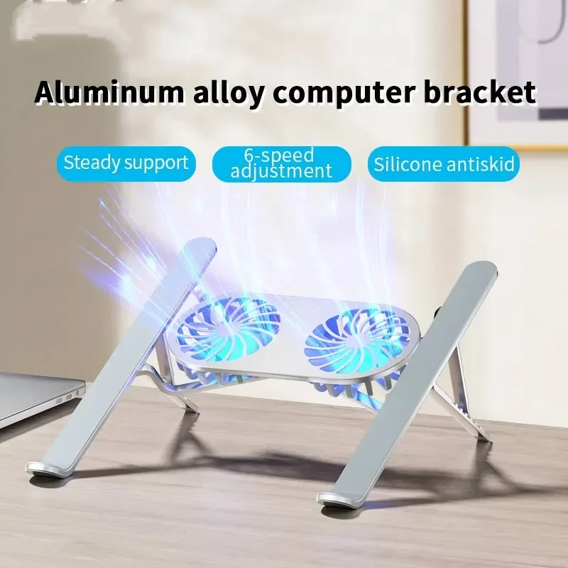 Laptop Cooler Base Stand Dual Fan Foldable Laptop Cooling Pad Portable Adjustabl