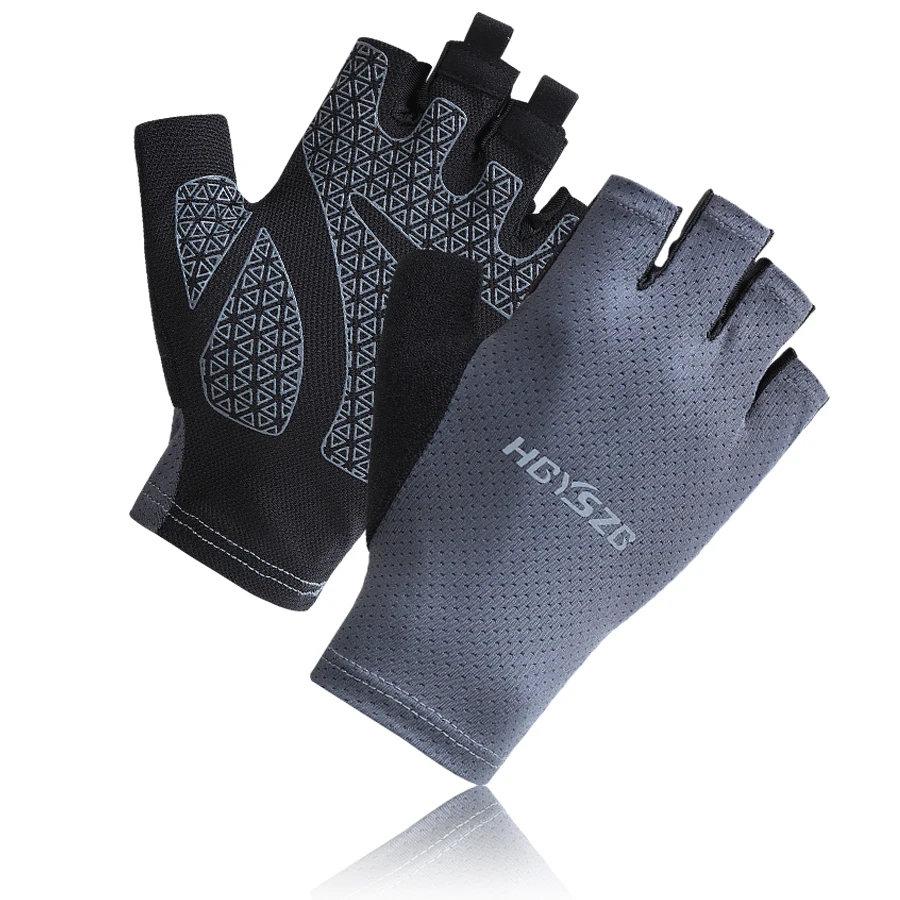 Fingerless Sports Bicycle Gloves, Anti Slip Half Finger Fishing Gloves, Suitable