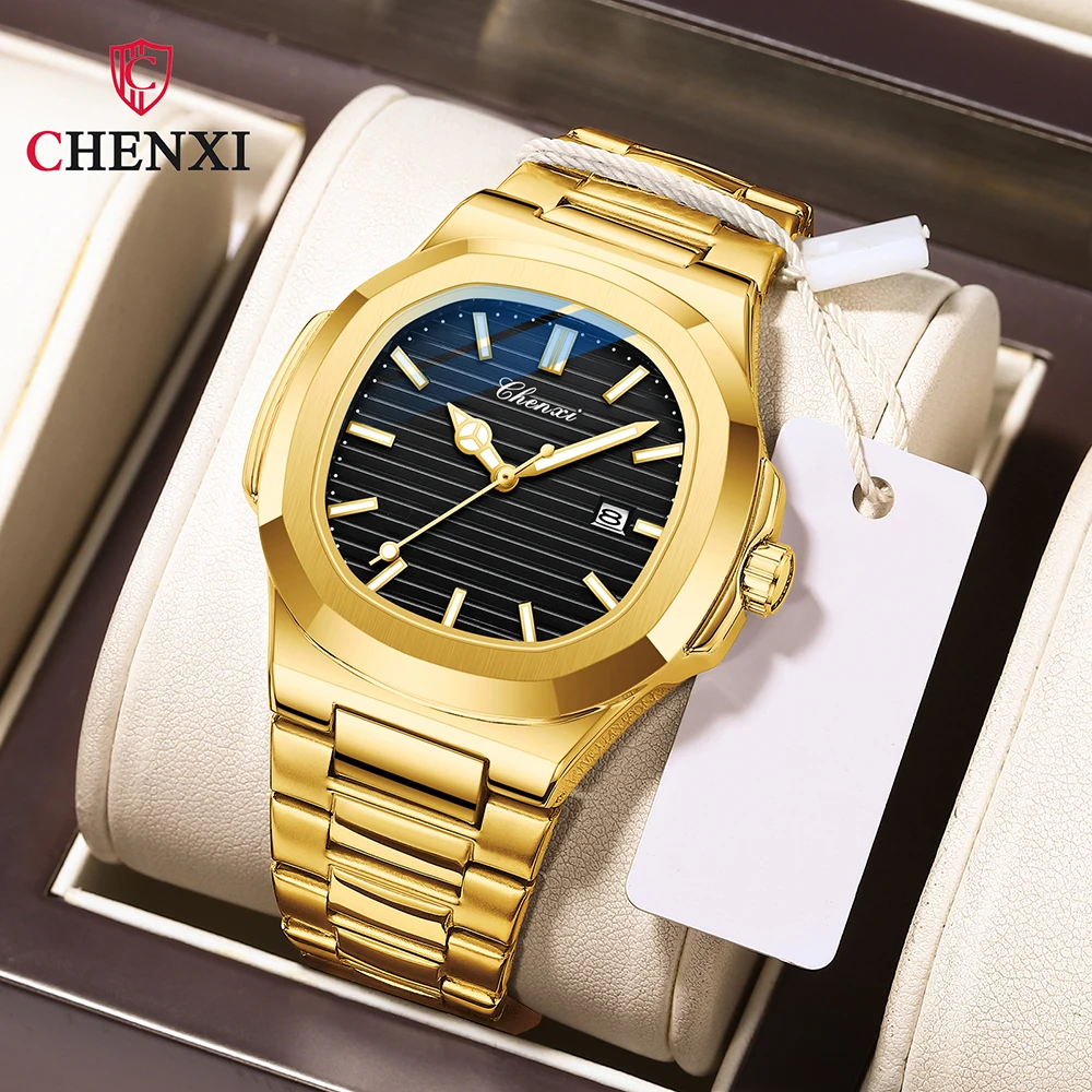 CHENXI Watches 2024 Luxury Gold Stainless Steel Luminous Casual Business Watch F