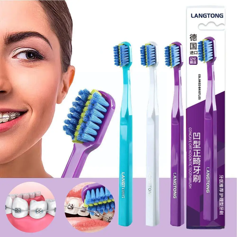 3 Color Clean Orthodontic Braces Adult Orthodontic Toothbrushes Dental Tooth Bru