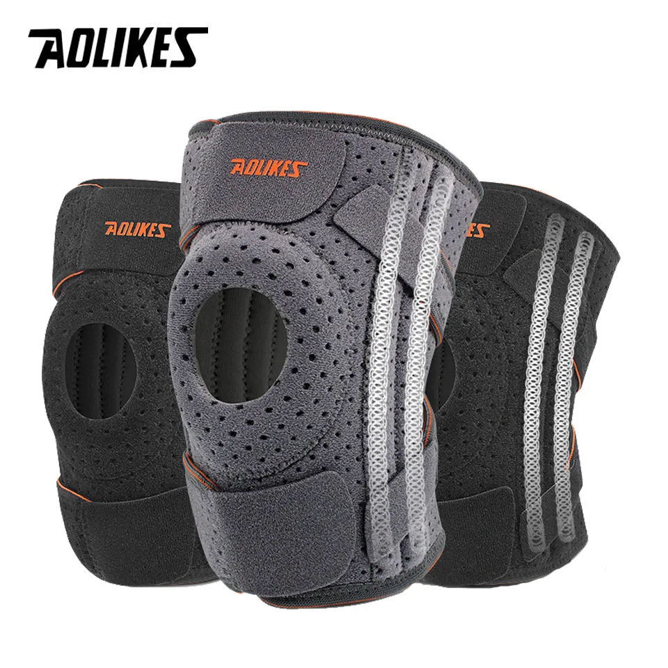 AOLIKES 1PCS Knee Brace with Side Stabilizers & Patella Gel Pads for Maximum Kne