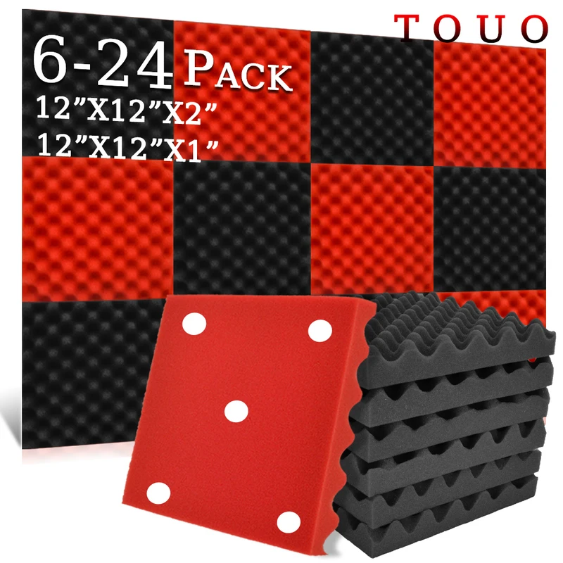 TOUO Sound absorbing material 6-24 Pcs Sound Absorber Egg Crate Sound Absorbing 