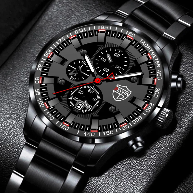 Fashion Mens Sports Watches for Men Business Stainless Steel Quartz Wrist Watch 