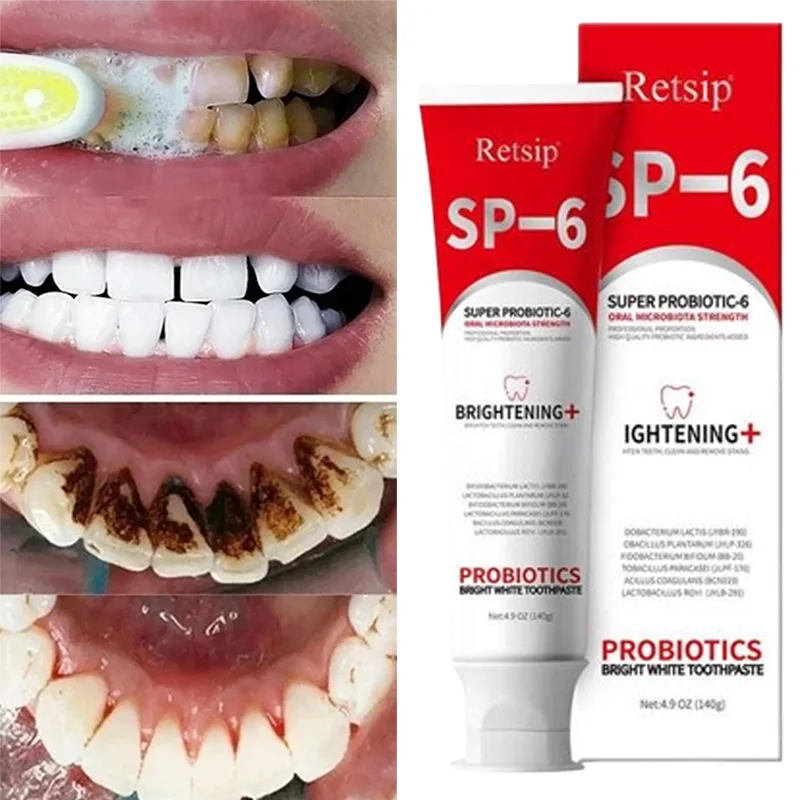 SP-6 Probiotic Toothpaste Whiten Tooth Remove Plaque Stains Oral Hygiene Clean F