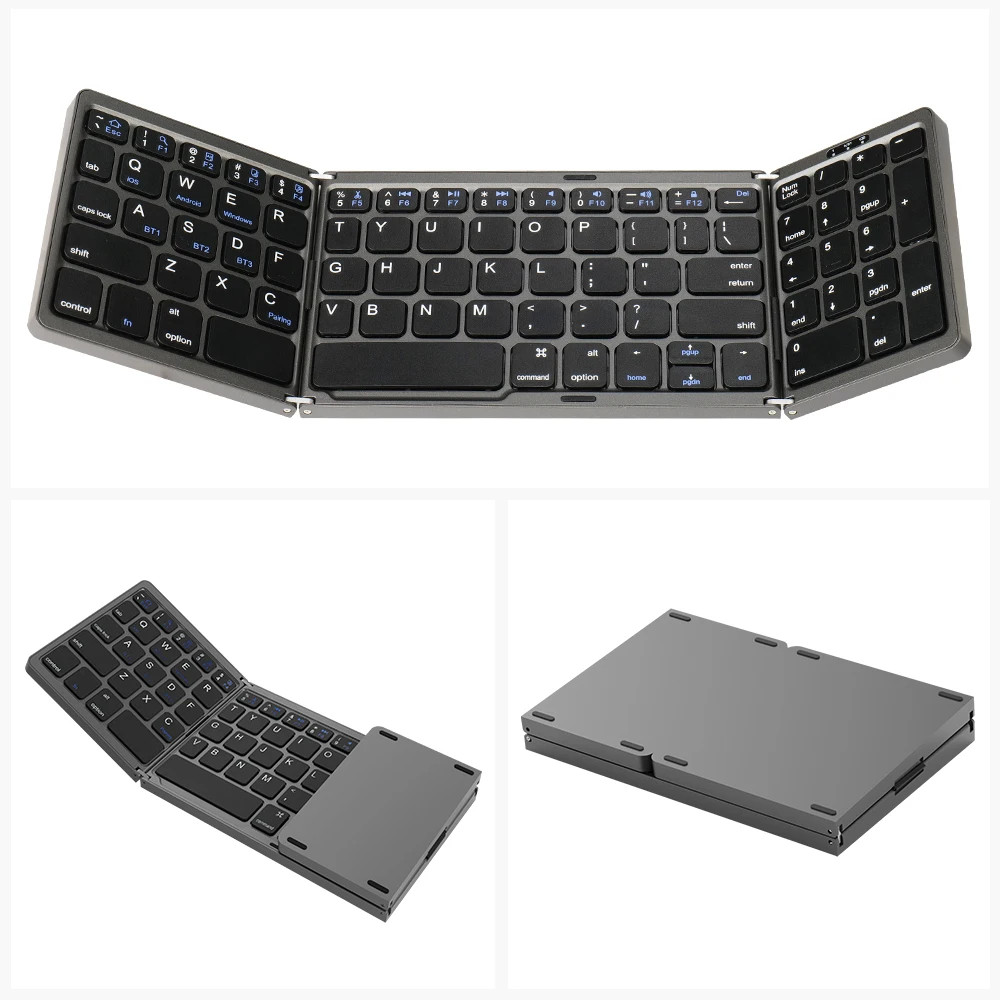 Mini Foldable Keyboard Thin Wireless Numeric BT Keypad For Mac Windows Laptop Ta