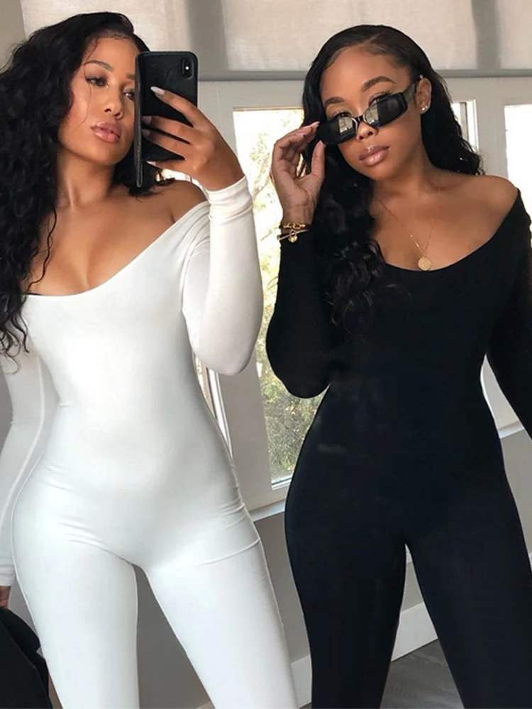 2024 Spring And Summer New Women's Long Sleeve Sexy Slim Jumpsuit Fashion Sports