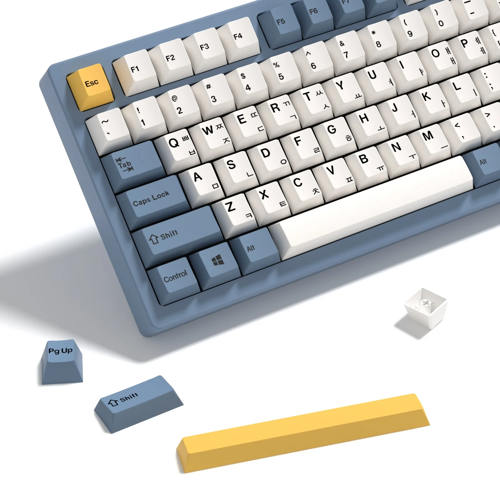 KBDiy PBT Cherry Korean Keycap Apricot Yellow Keycaps for Mechanical Keyboard 14