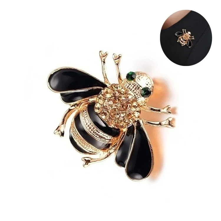 Delysia King Popular Versatile High-grade Crystal Bee Brooch Fashion Drip Oil De