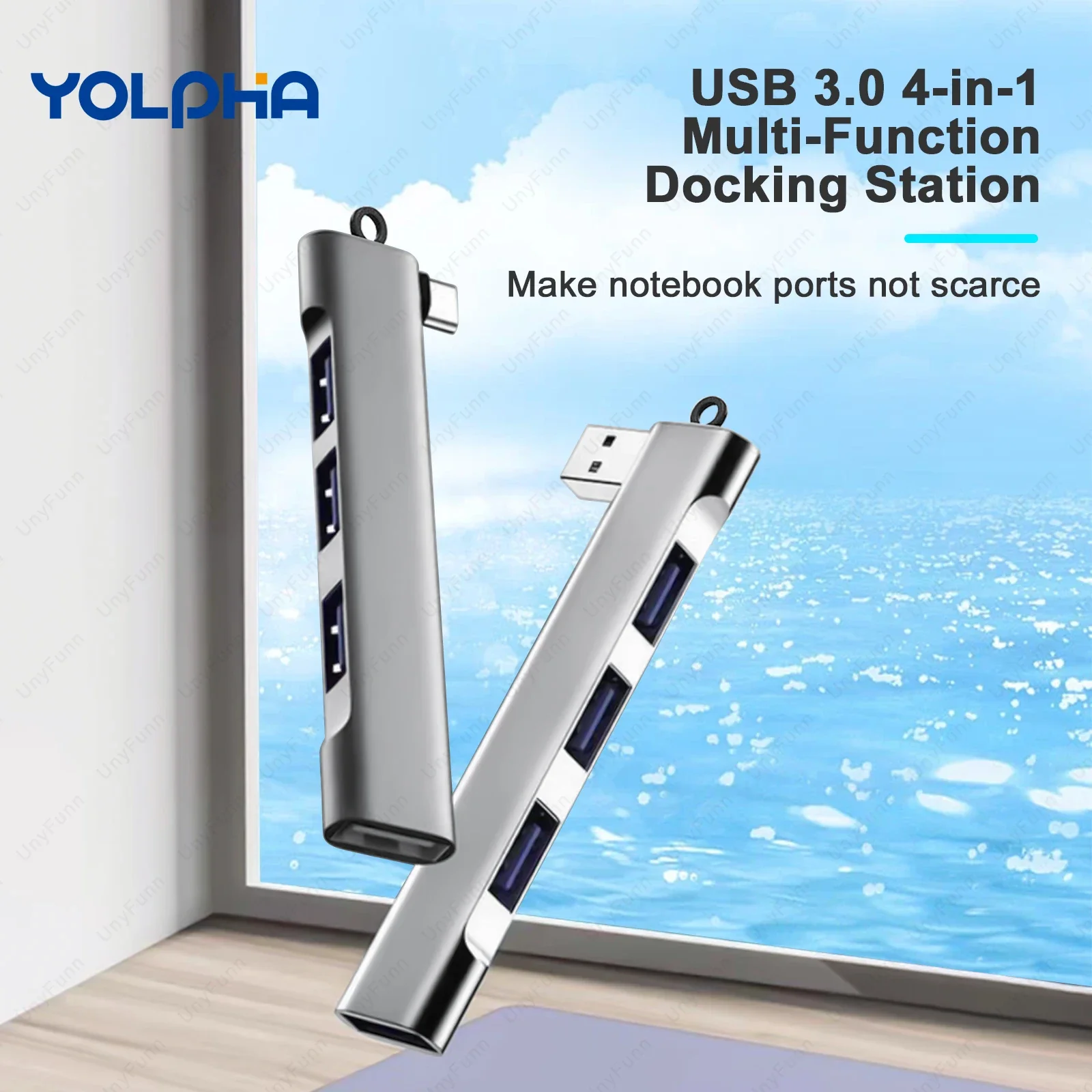 4 Ports Hi-Speed HUBs High Speed 4 Port USB 3.0 Multi HUB Splitter Expansion For