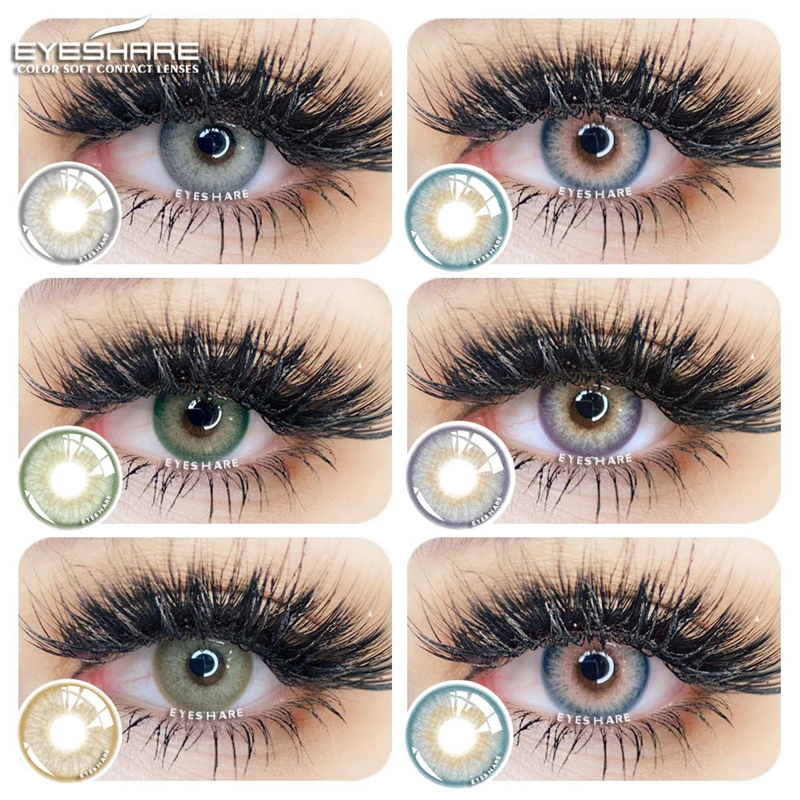 EYESHARE Natural Color Lens Eyes 2pcs Color Contact Lenses For Eyes Blue Gray Co