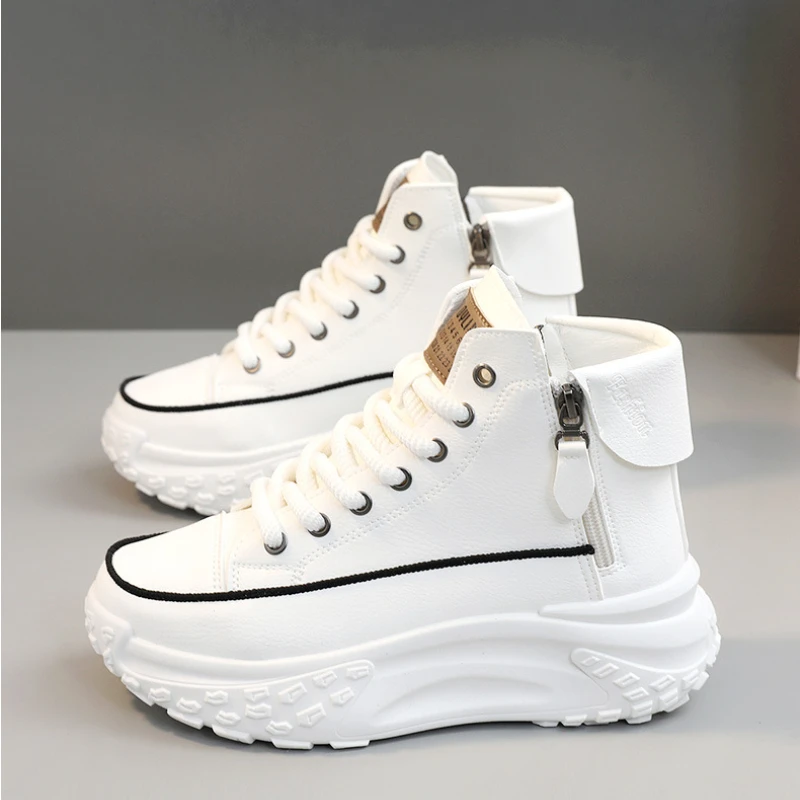 New Women Sneakers Luxury Fashion High Top Women Boots comfortable Platform Casu