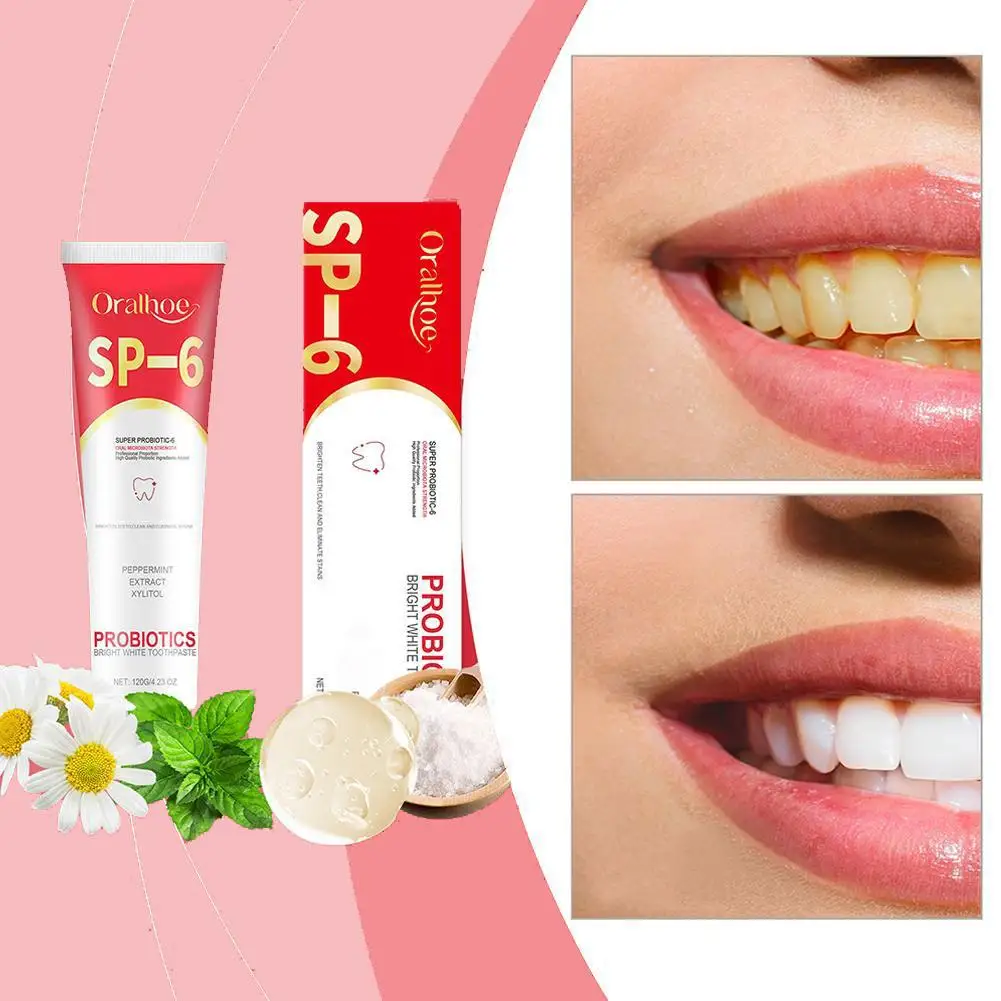 SP-6 Whitening Toothpaste Probiotic Tooth Cleaner Removal Plaque Stain Reduce Ye