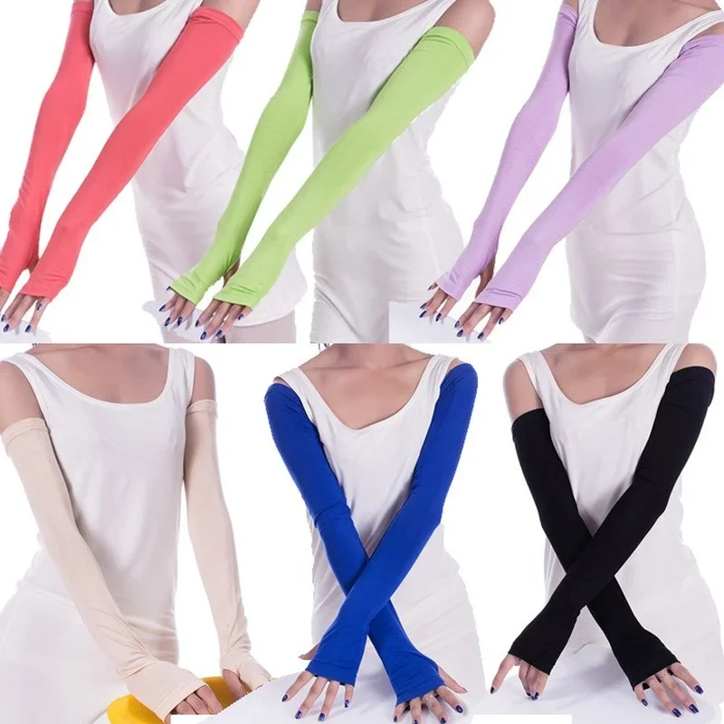 Summer Thin Section Driving UV Protection Cycling Half Finger Long Sunscreen Glo