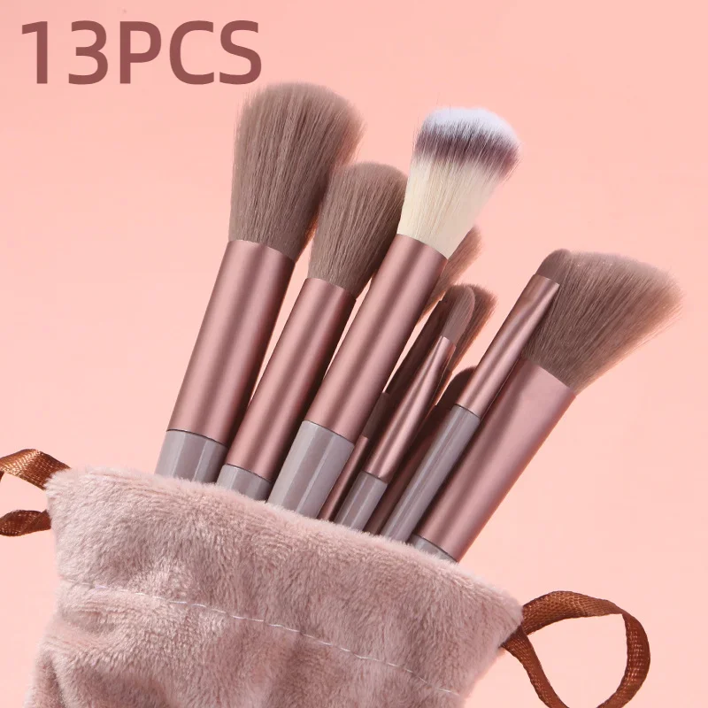 13PCS Makeup Brushes Kit 5 Colors Eye Shadow Blush Blending Women Cosmetic Soft 