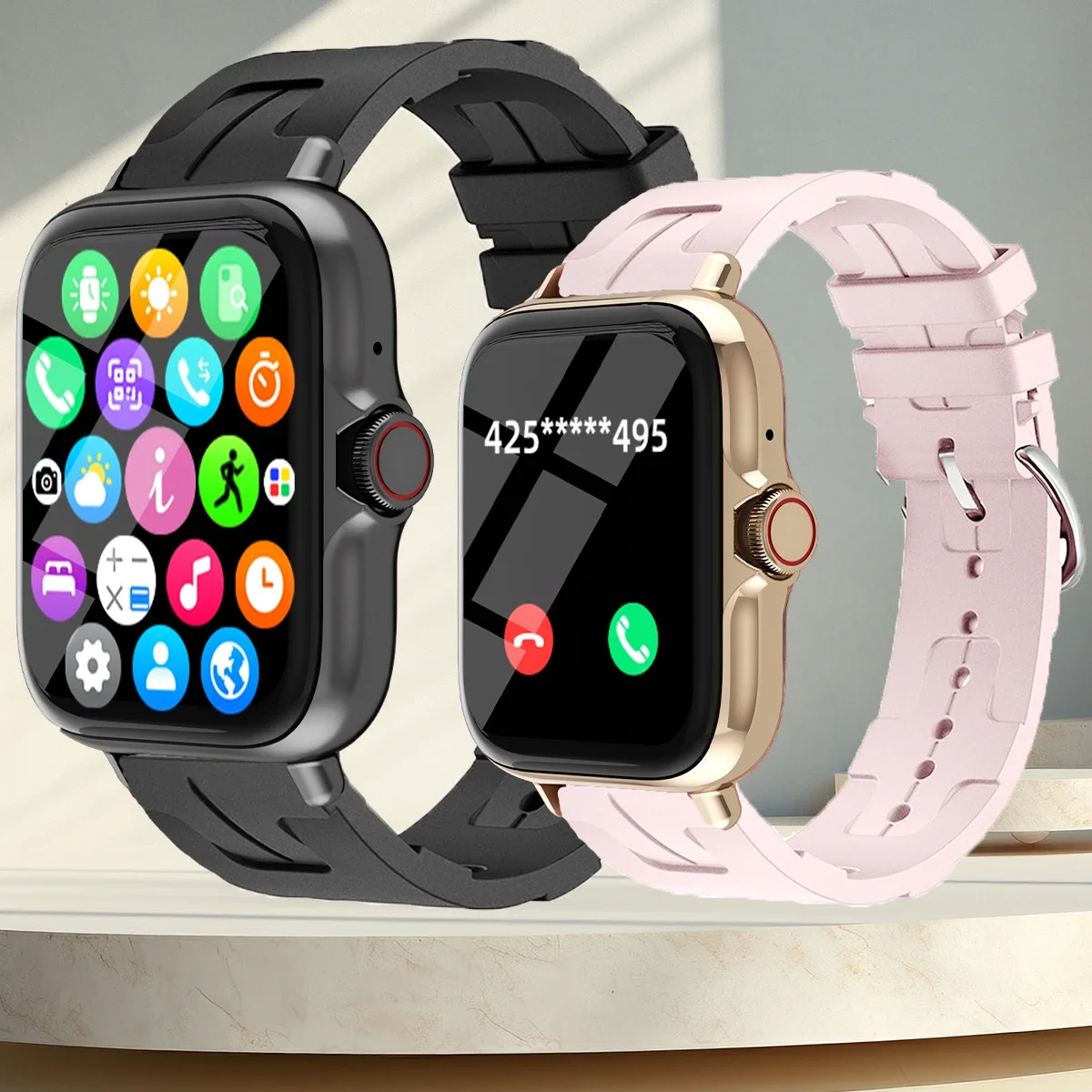 Men Women Smart Watch 1.83'' Waterproof Fitness Sports Watch Answer Call Sleep S