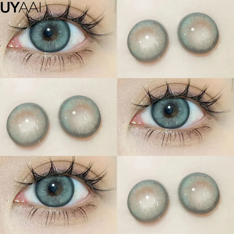 UYAAI Color Contact Lenses for Eyes Korean 1 Pair Fashion Lenses Brown Colorcon 
