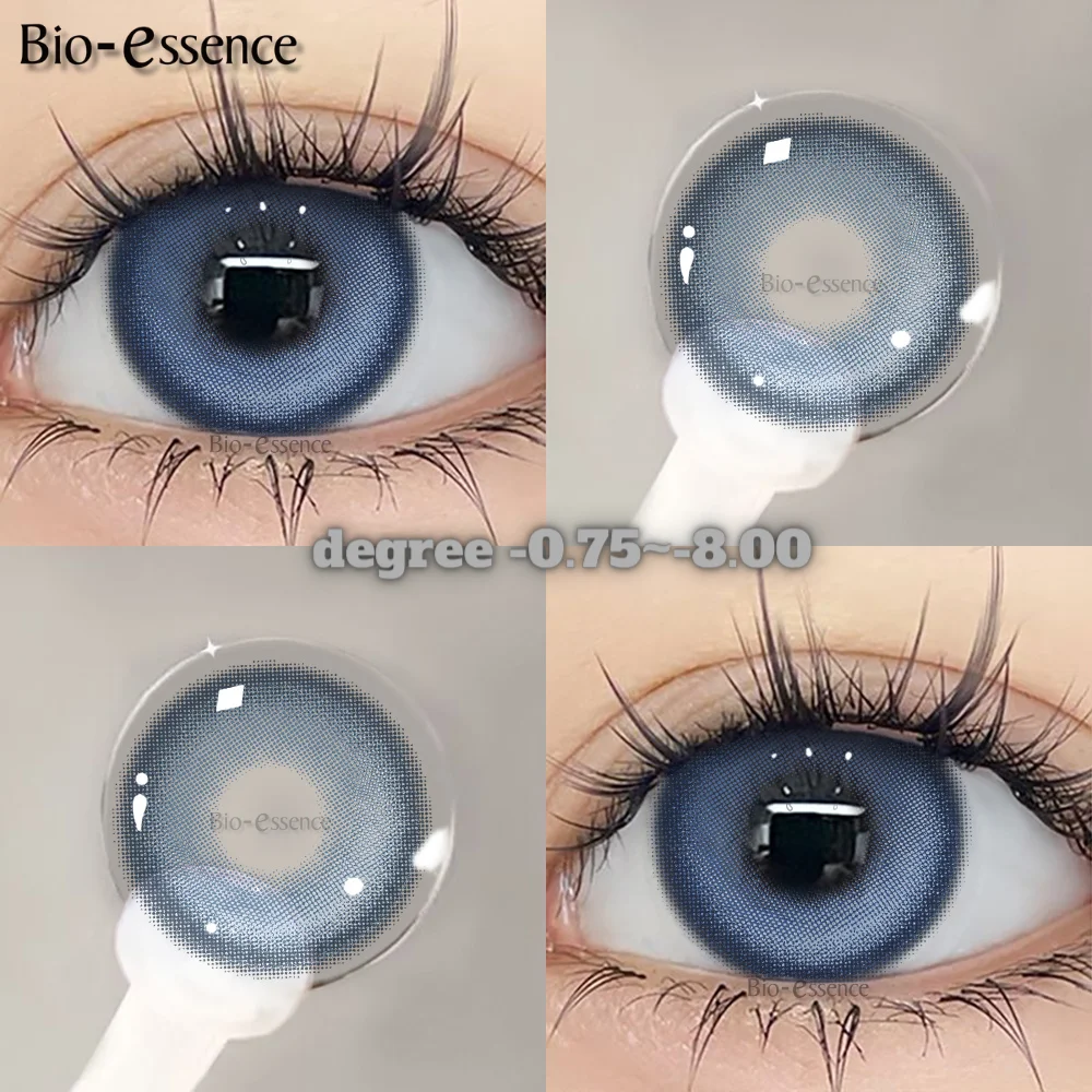 Bio-essence 1 pair Korean Lenses Colored Contact Lenses with Prescription Blue M