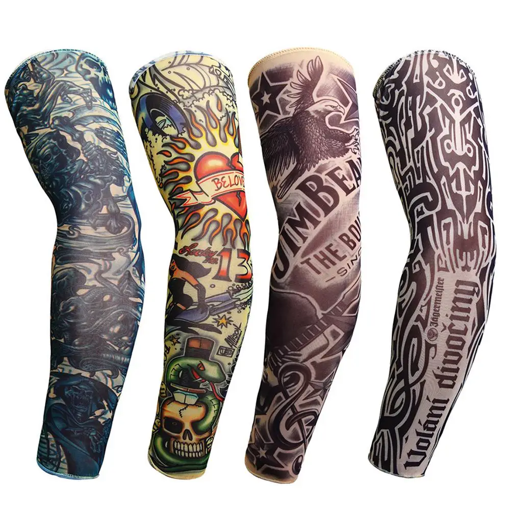 1PC Tattoo Sleeve Man Woman Fake Tattoo Arm Warmers Elastic UV Protection Cool P
