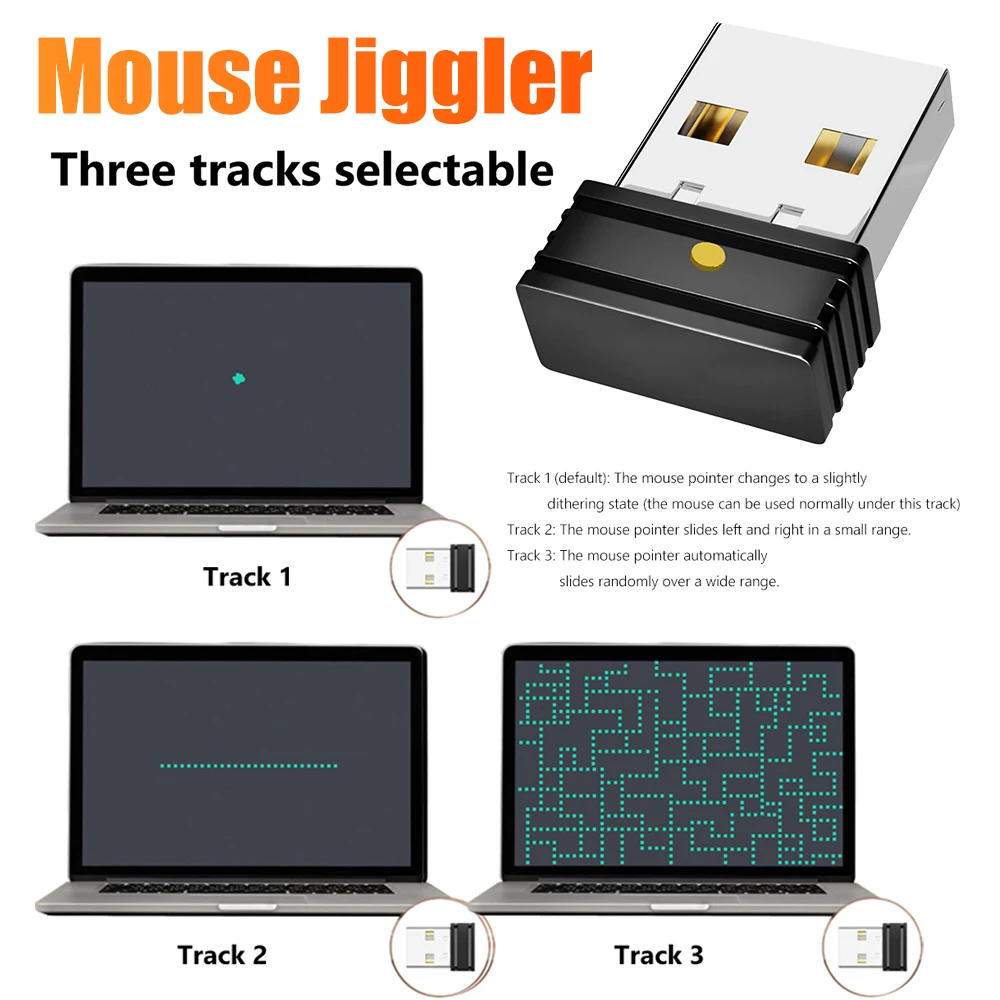Mouse Jiggler USB Shaker Undetectable Mouse Simulate Mice Driver-Free Keeps Comp