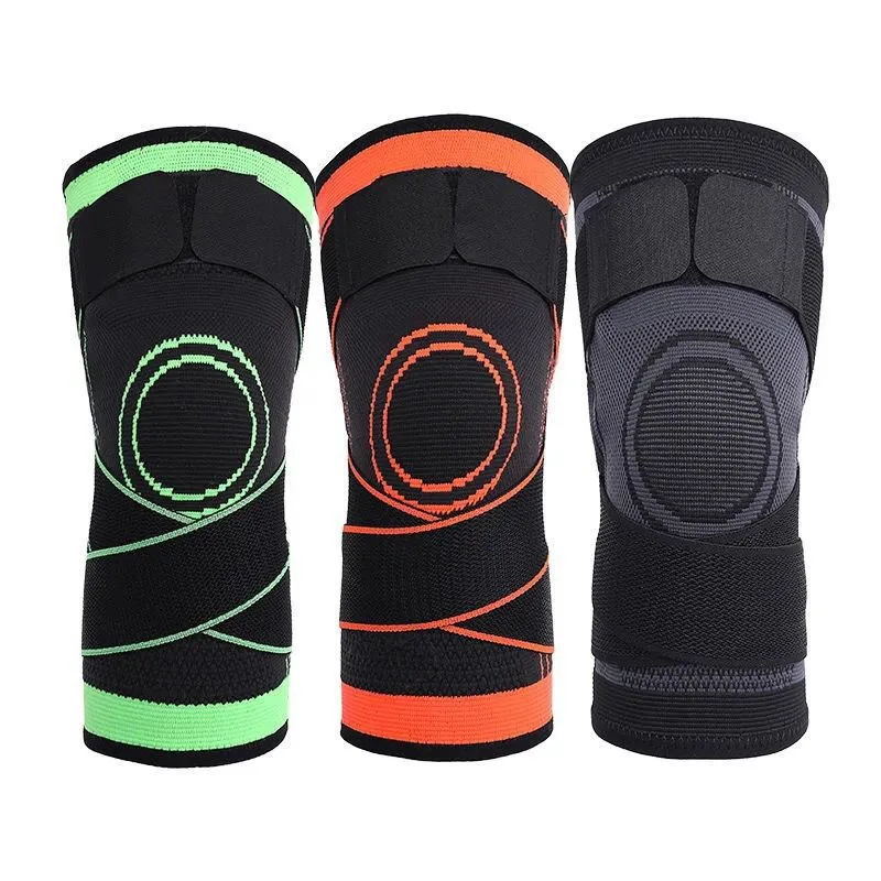 NEW 1PC Sports Kneepad Men Pressurized Elastic Knee Pads Support Fitness Gear Ba
