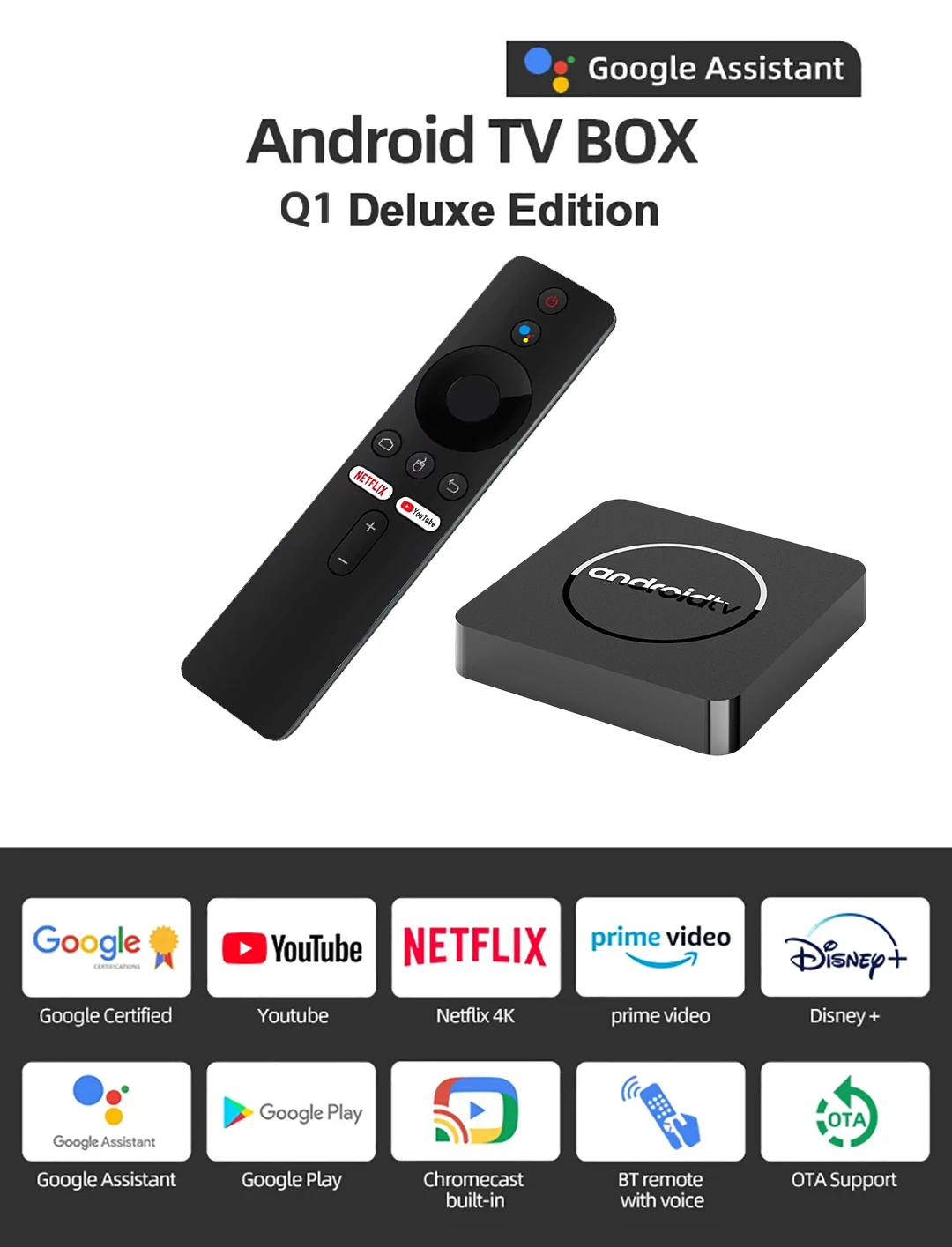 Android13 TV Box Netflix 4K Ultra HD AllwinnerH313 Google Certified Dolby Vision