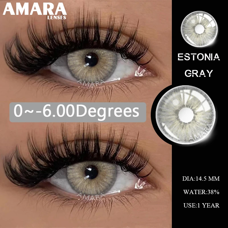AMARA 1Pair Myopia Lenses Colored Contact Lenses for Eyes Lenses With Diopters P