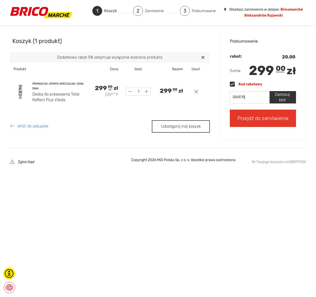 Gdzie wpisać kod rabatowy na stronie Bricomarché
