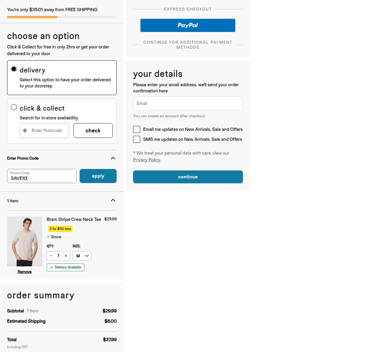 Where to enter the discount code on the Connor website
