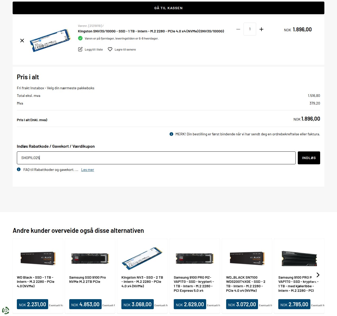 Where to enter the discount code on the CS Megastore website