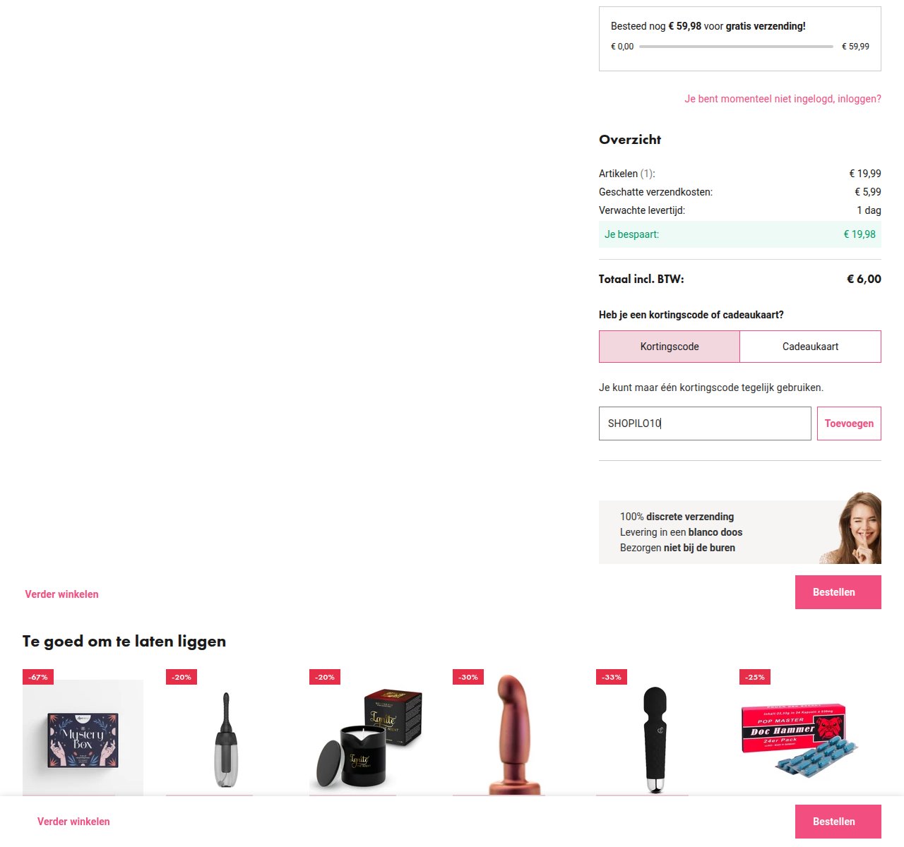 Waar je de kortingscode invoert op de EasyToys-website