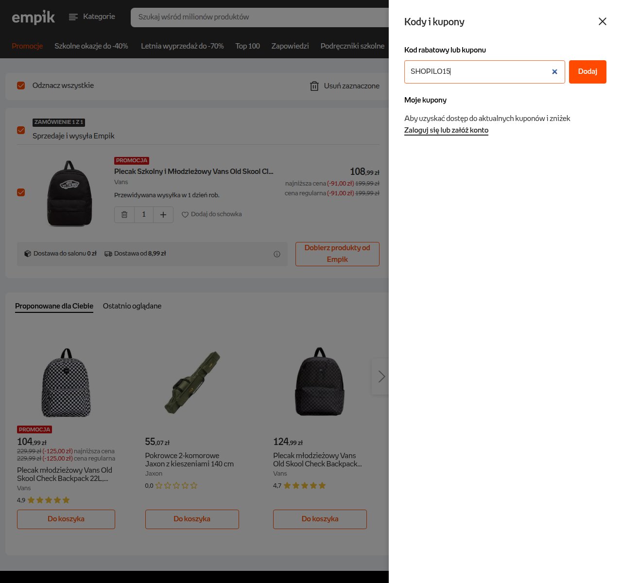 Gdzie wpisać kod rabatowy na stronie Empik