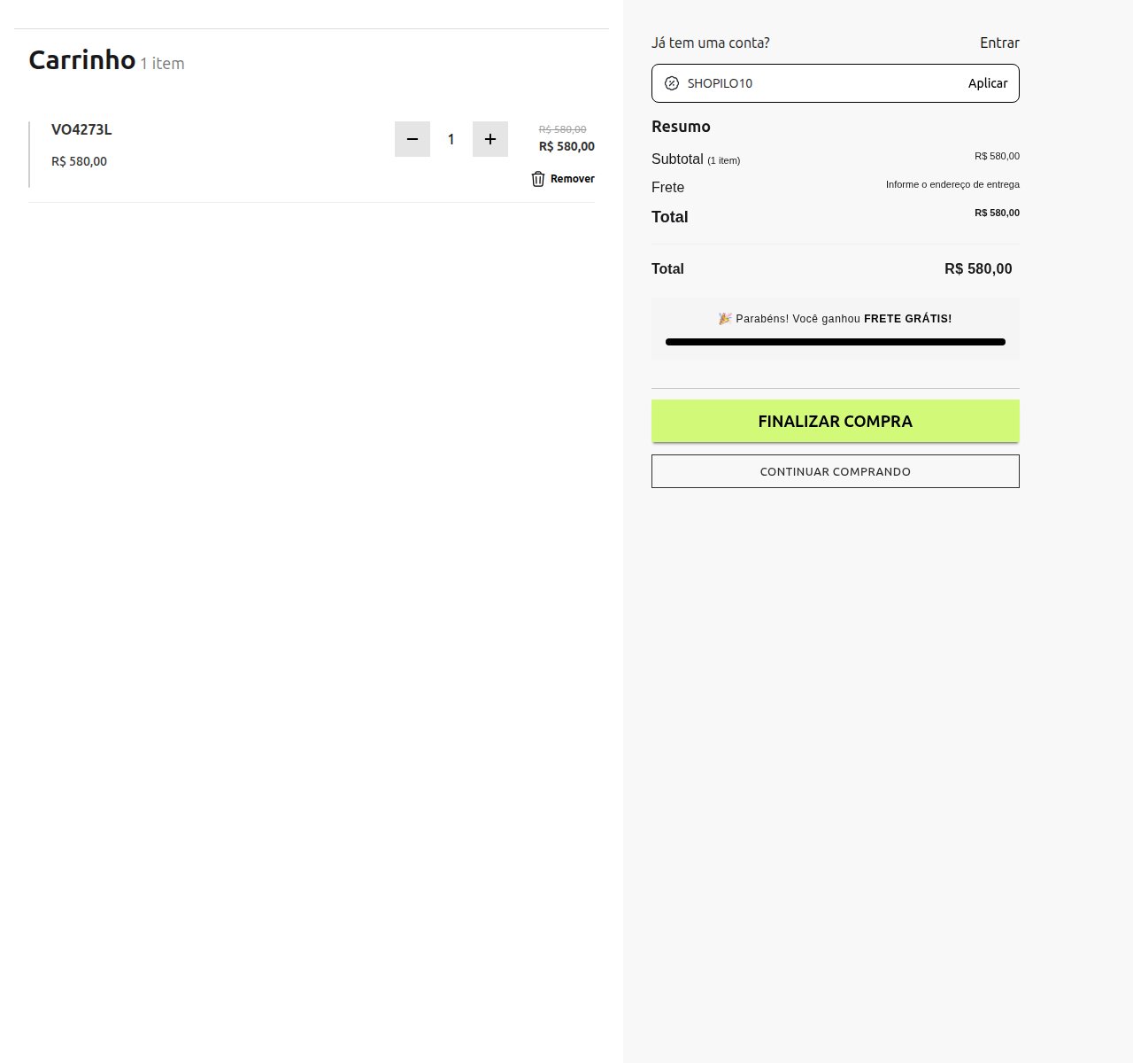 Onde inserir o código de desconto no site da eÓtica