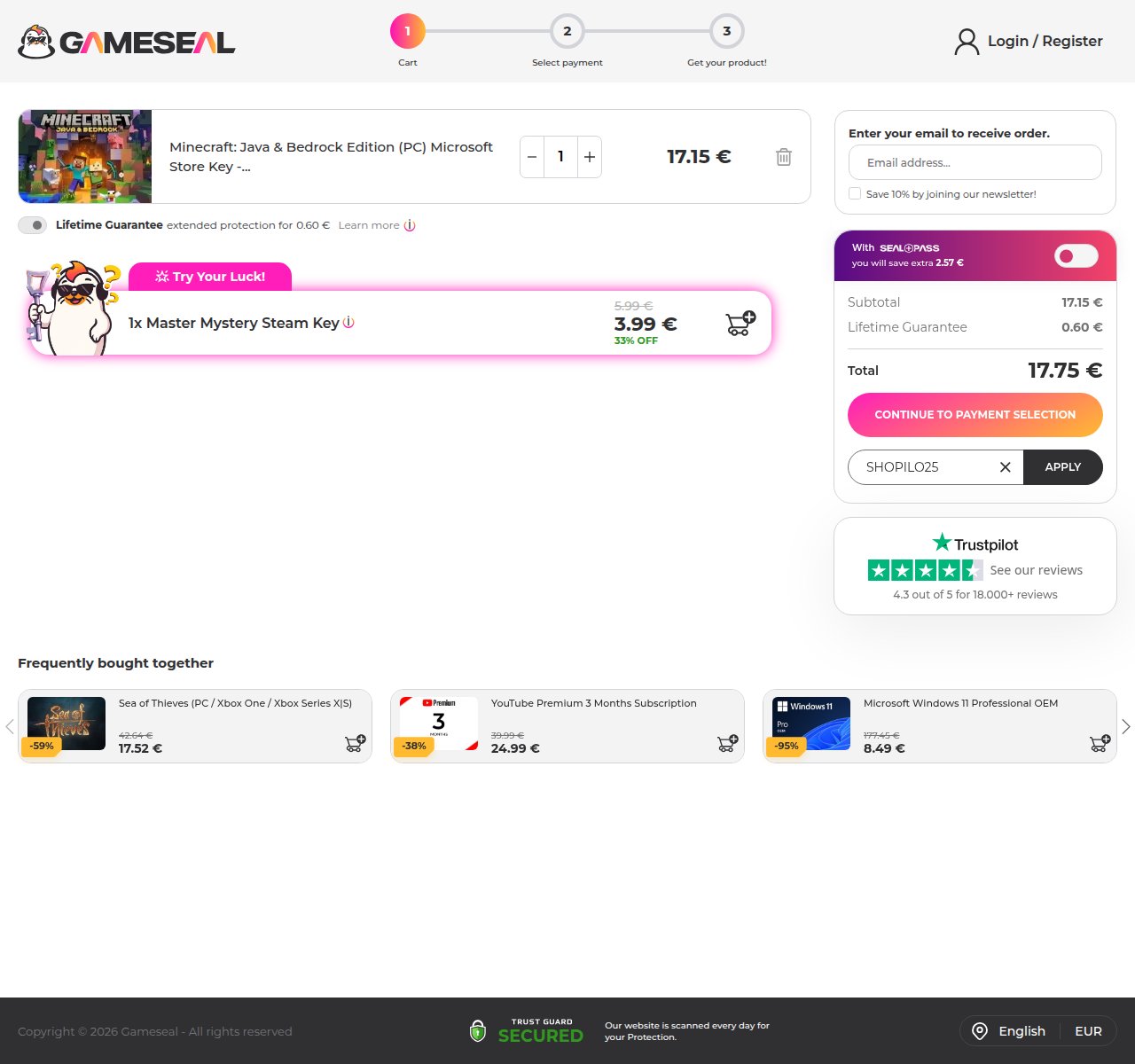 Gdzie wpisać kod rabatowy na stronie Gameseal