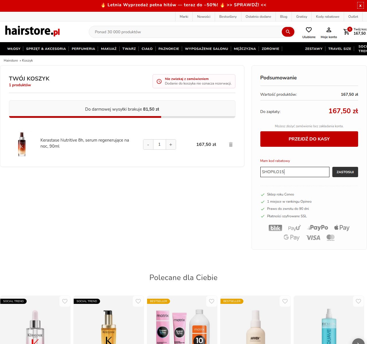 Gdzie wpisać kod rabatowy na stronie Hairstore