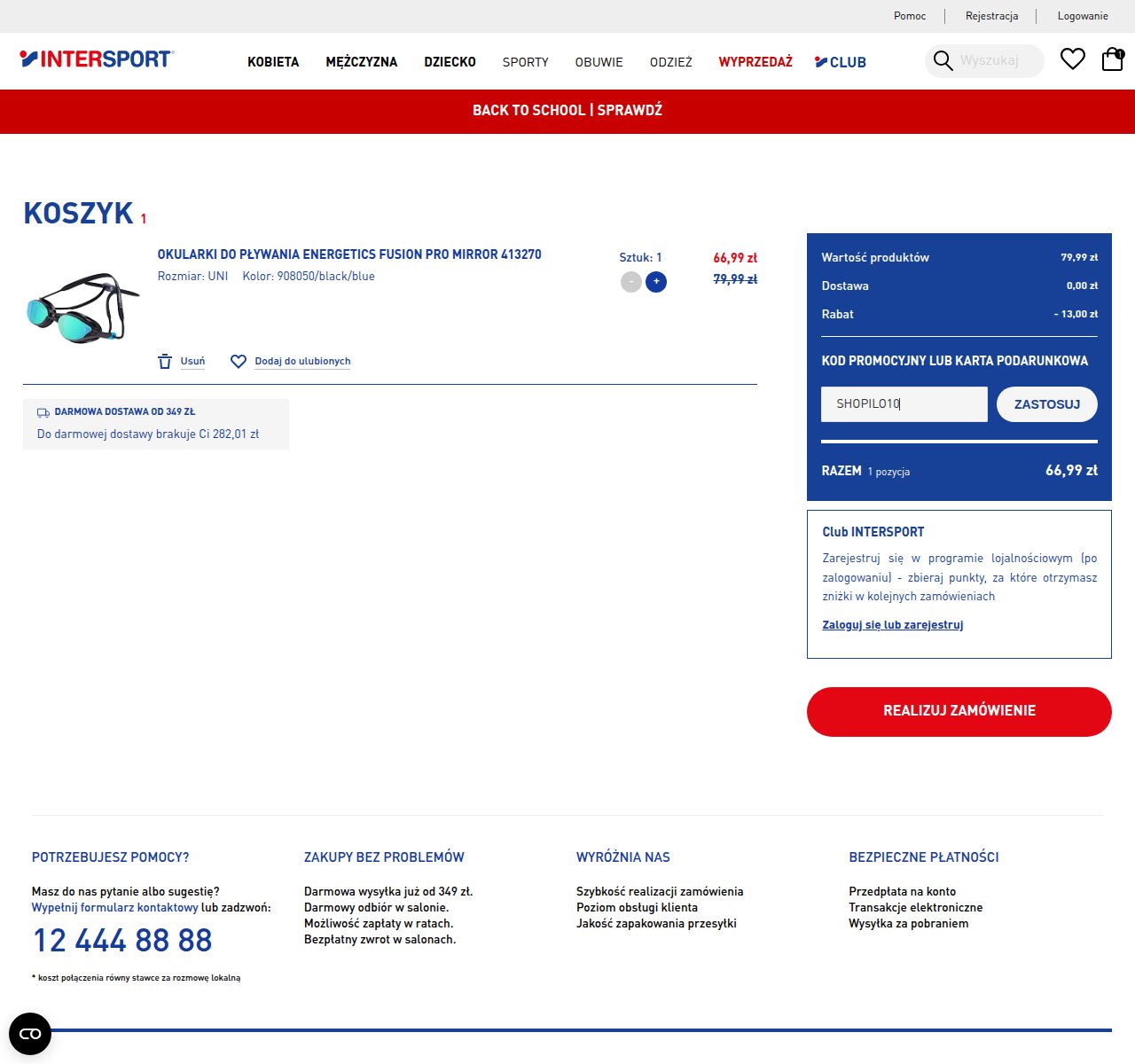 Gdzie wpisać kod rabatowy na stronie Intersport