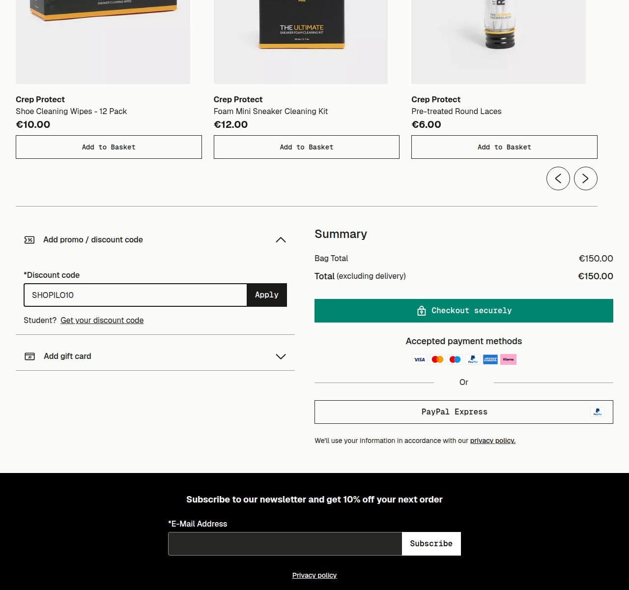 Where to enter the discount code on the JD Sports website