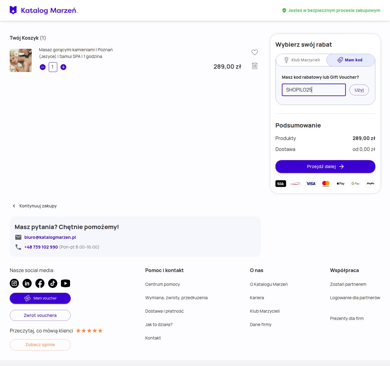 Gdzie wpisać kod rabatowy na stronie Katalog Marzeń