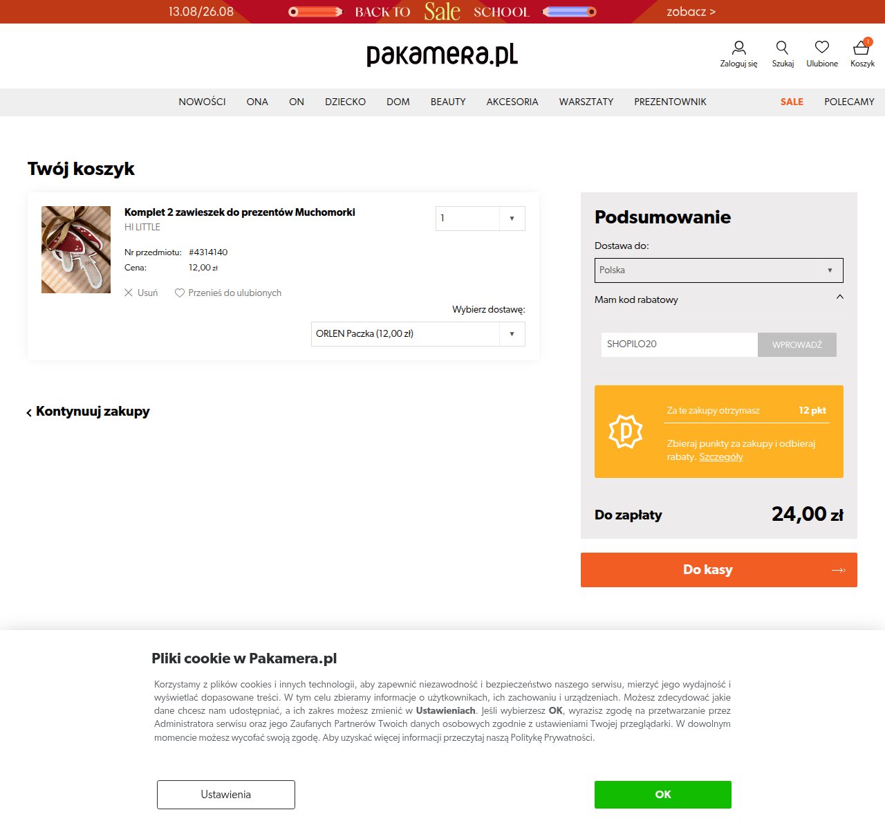 Gdzie wpisać kod rabatowy na stronie Pakamera