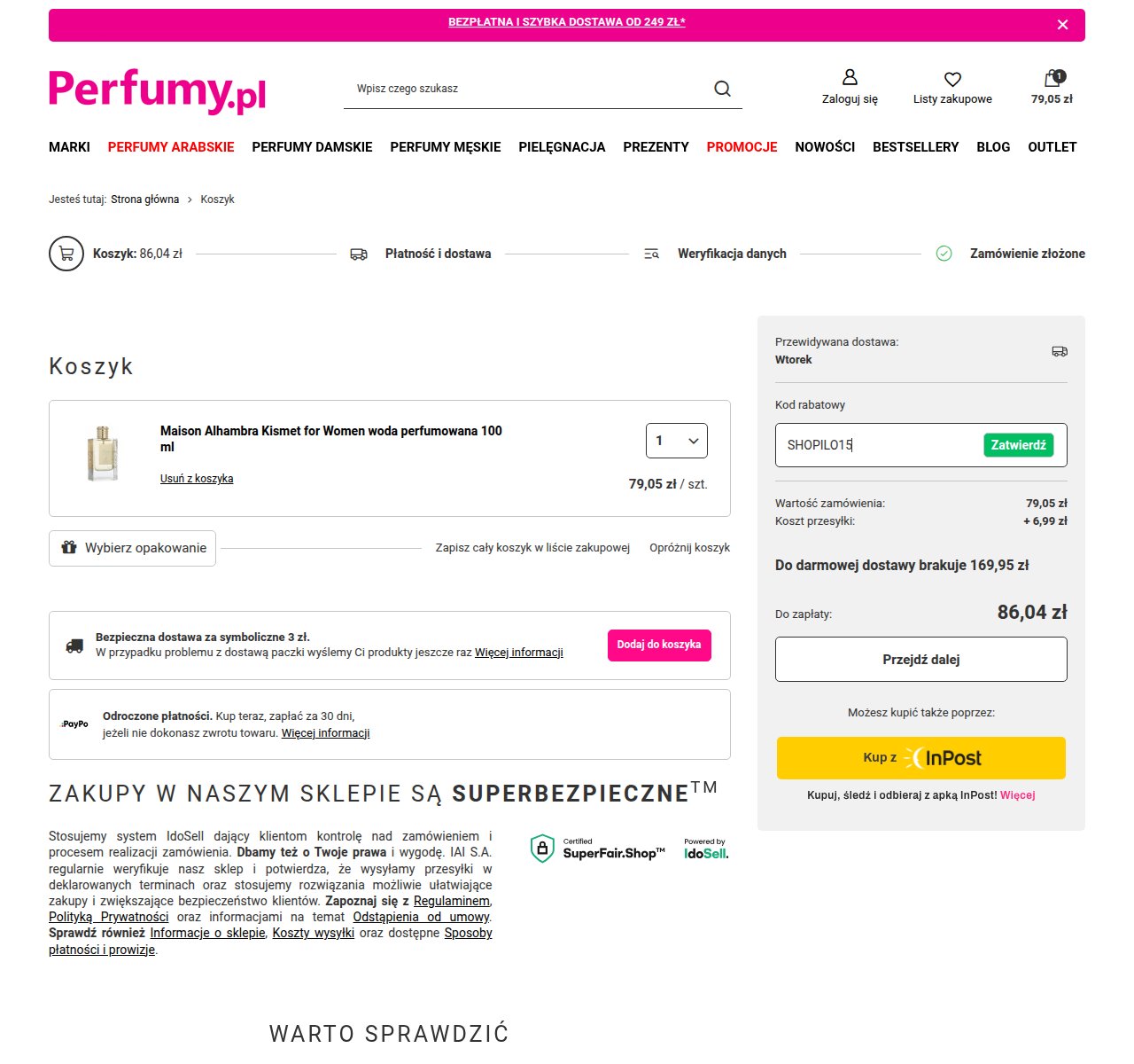 Gdzie wpisać kod rabatowy na stronie Perfumy.pl
