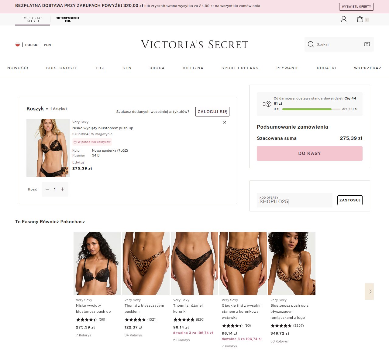 Gdzie wpisać kod rabatowy na stronie Victoria's Secret