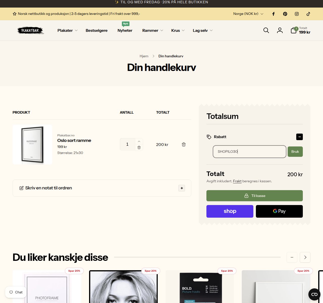 Where to enter the discount code on the Plakatbar website
