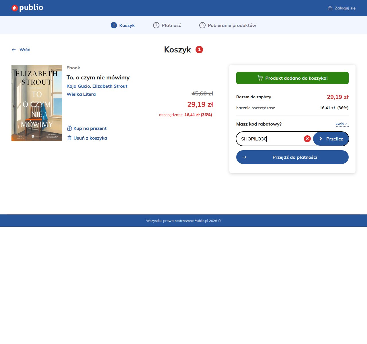 Gdzie wpisać kod rabatowy na stronie Publio.pl